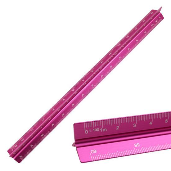 Алюминиевый сплав Инженерная масштабная линейка Высокоточный треугольный архитектурный чертежный инструмент Масштабная линейка Чертежные принадлежности