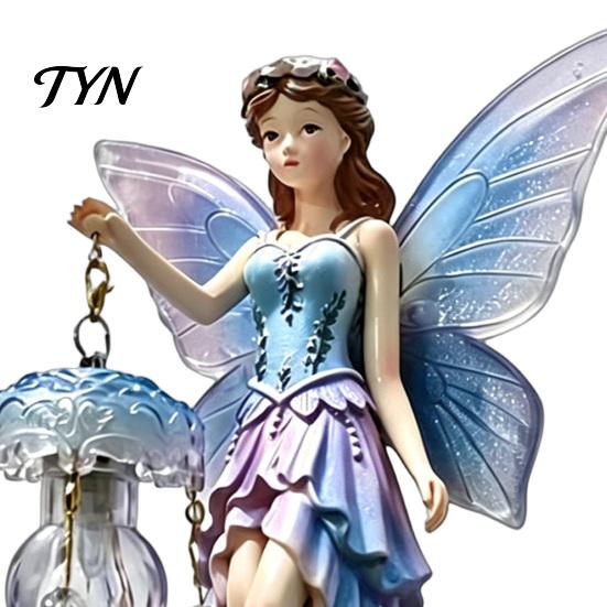 Niche Decorative Wall Fixture Fairy Night Light, Resin Elf Sculpture Lantern for Bedroom, 3D Artistic Lamp Living Room Hanging Art Decor with