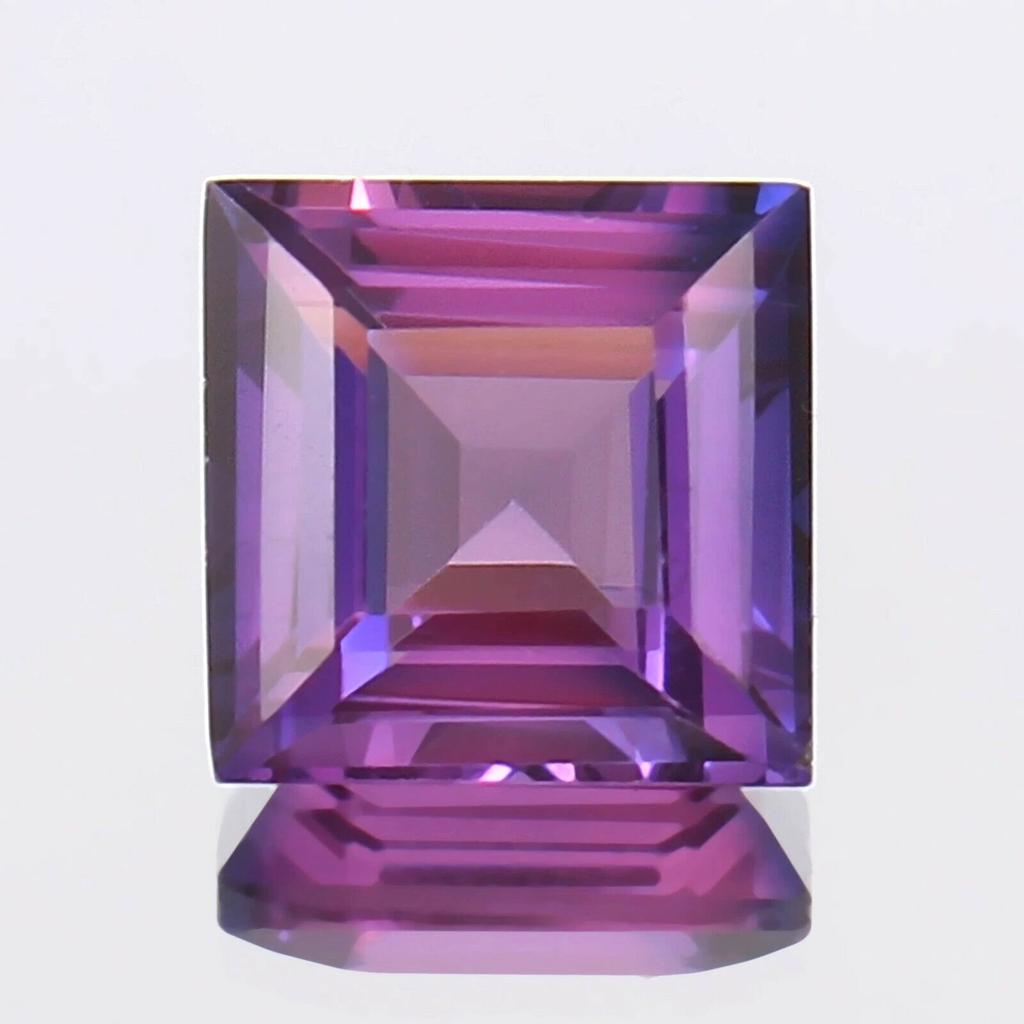 Bi-Color Purple Natural Sapphire Square 10 Ct Fabulous Certified Loose Gemstone