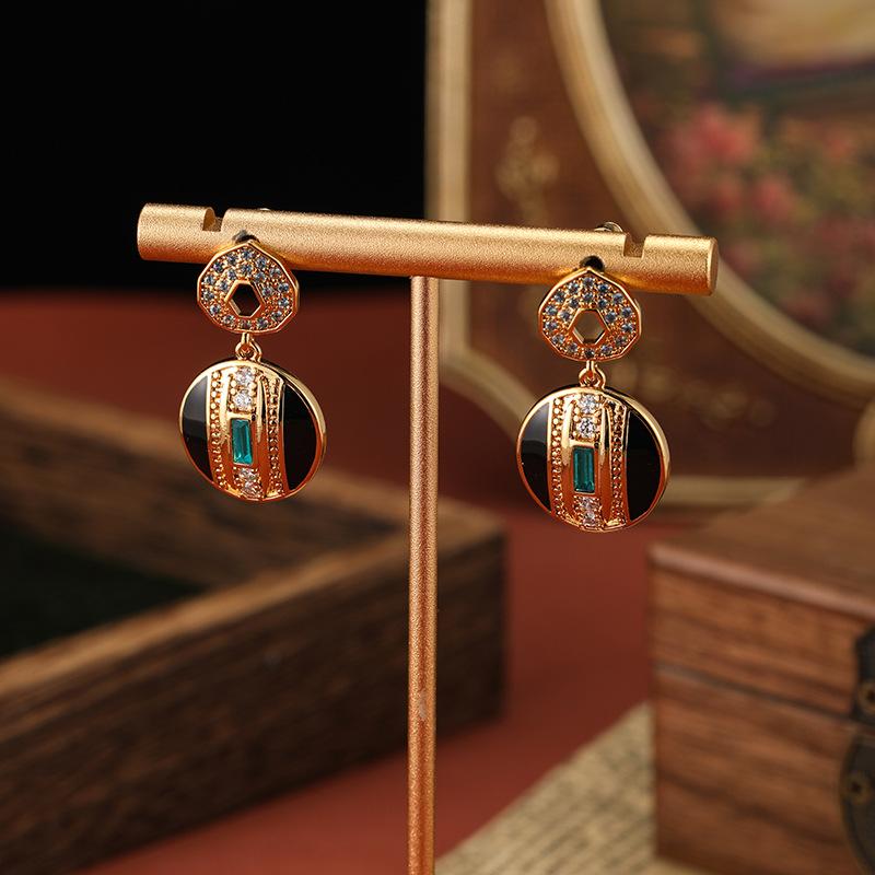 SUYU Jewelry Геометрия Эмаль Микровставка Циркон Новый Тренд Винтажные Серьги Элегантное Качество Средневековые Серьги