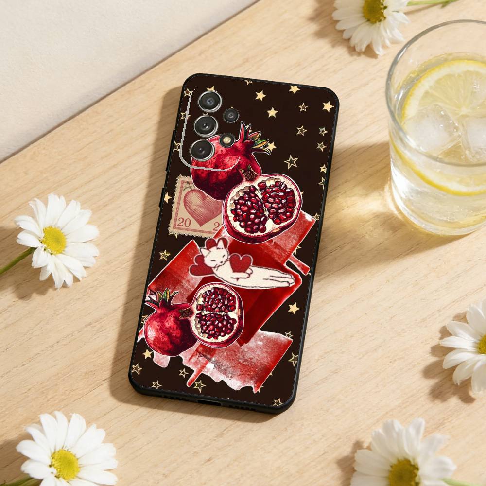 Чехол для телефона с рисунком граната для Samsung S26, S25, S24, S21, S22, S23, S30, Ultra, S20, Plus, Другие, Мягкая черная крышка