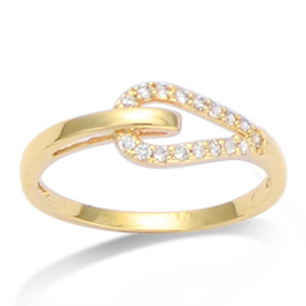 Gold Plated Ring 'Sissi' Golden White - 7 Mm