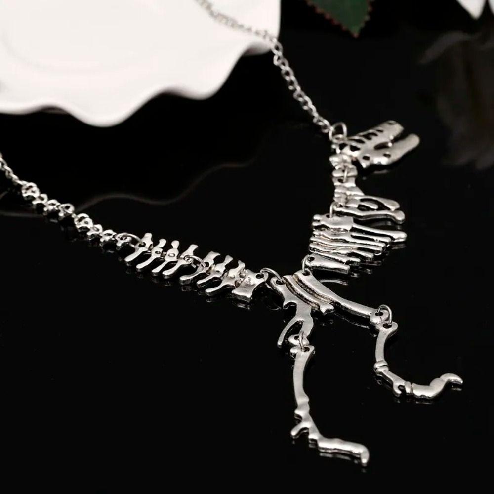 Goth Tyrannosaurus Chain Choker Punk Dragon Necklace Fashion Dinosaur Skeleton Necklace  Friend