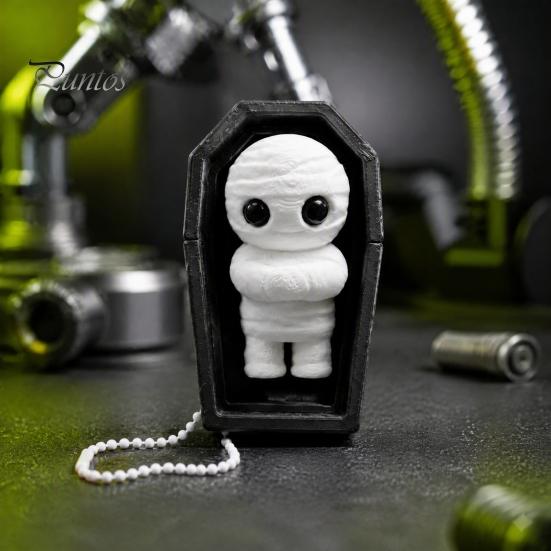 Портативное настольное украшение 3D-печать Хэллоуин Брелок-игрушка-антистресс, Милый Кот-Призрак Мумия, Модный Брелок-игрушка, Мини-украшение для рюкзака, Новинка Стресс