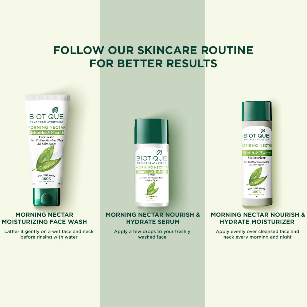 Biotique Morning Nectar Flawless Serum 40ml – Anti Dark Spots, Hydrating, Brightening for All Skin Types