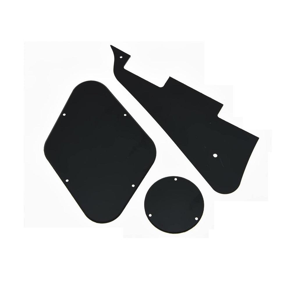 1 комплект накладки для электрогитары с задней пластиной и серебряным кронштейном для гитары Gibson Les Paul, черный