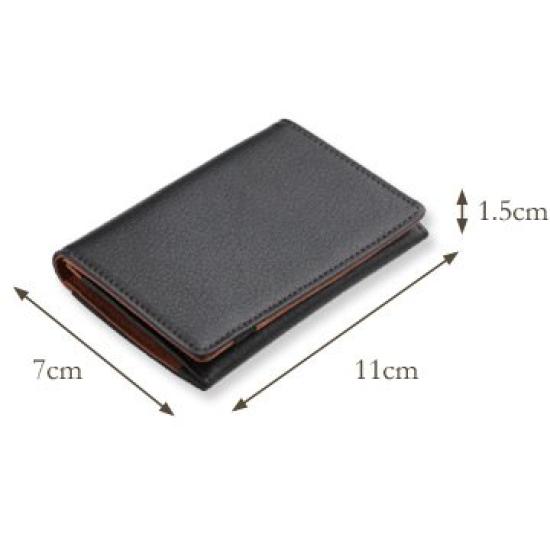 Сделано в Японии. Визитница из натуральной овчины и коровьей кожи, цвет черный [Abies]