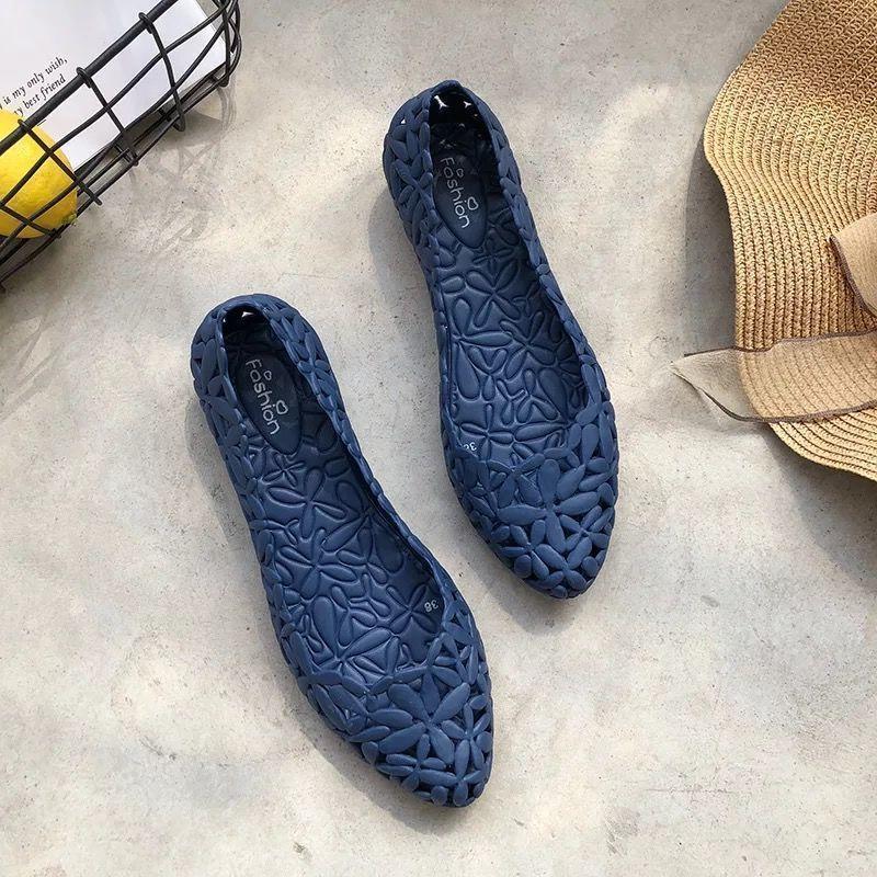 Летние полые сандалии, женские дышащие туфли на плоской подошве, мягкие пляжные модные непромокаемые сапоги