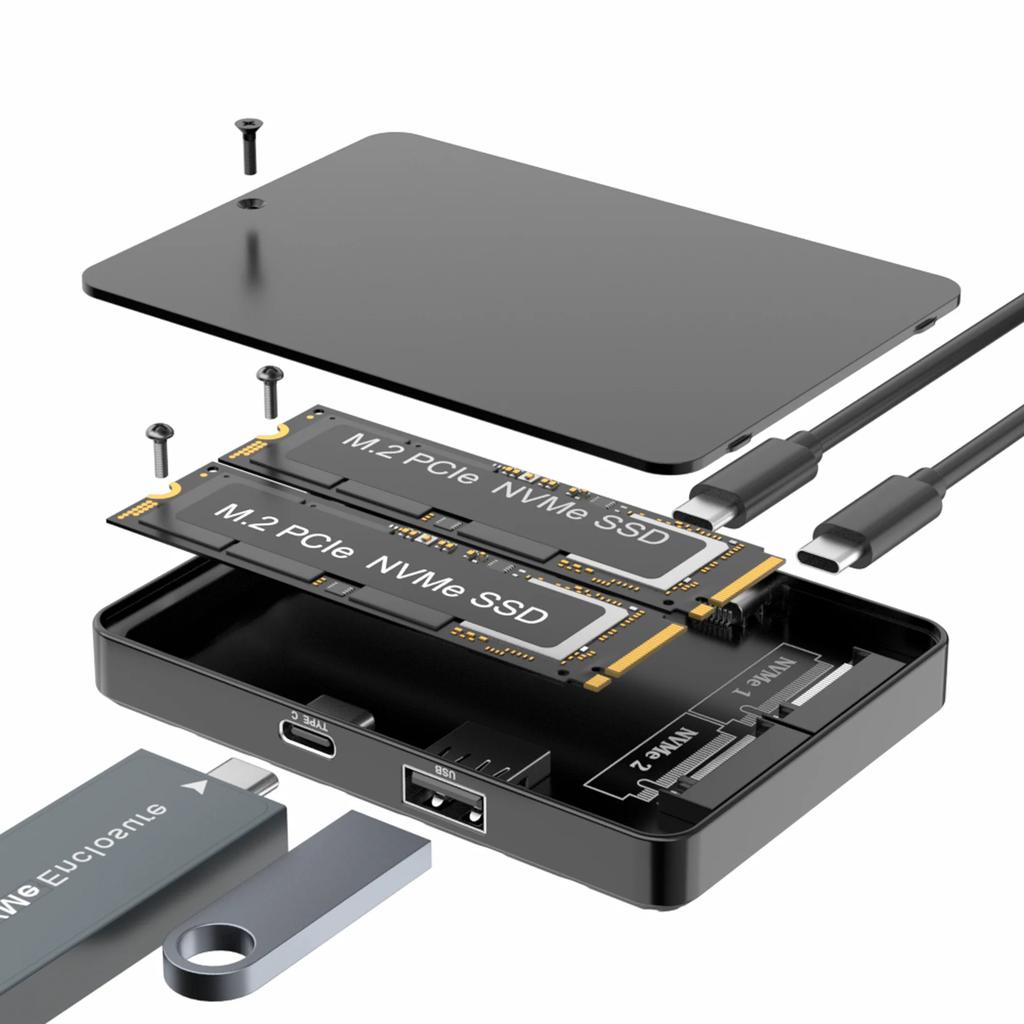 Двухсекционный корпус для M2 NVME SSD с RGB 10 Гбит/с PCIe NVME док-станция USB3.2 GEN2 Твердотельный M.2 Адаптер для бокса для жесткого диска для ПК