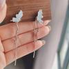 Crystal Butterfly Earrings Women'S Ins Cold Wind Fashion High Sense Light Luxury Simple Niche Design Stud Earrings Ear Jewelry