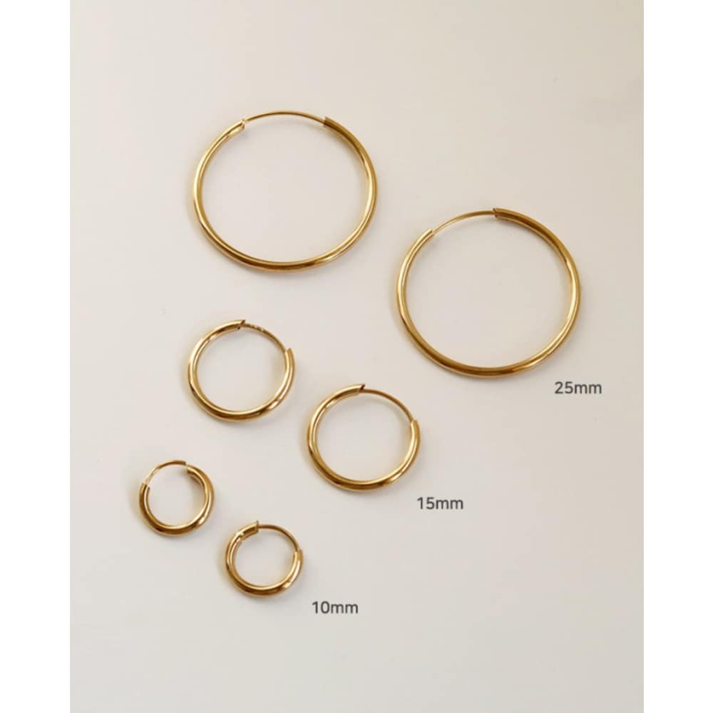 [925 Silver] Basic Hoop Ring Earring (3Color) E 189