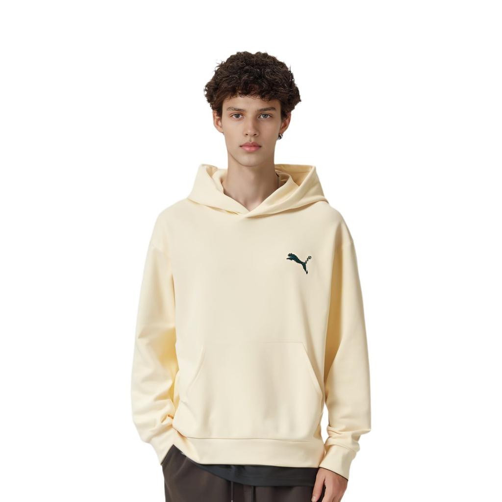 Puma Мужская толстовка с капюшоном, повседневная, на флисовой подкладке, с принтом из букв и логотипа бренда, цвет Миндальная конфета 631729-87