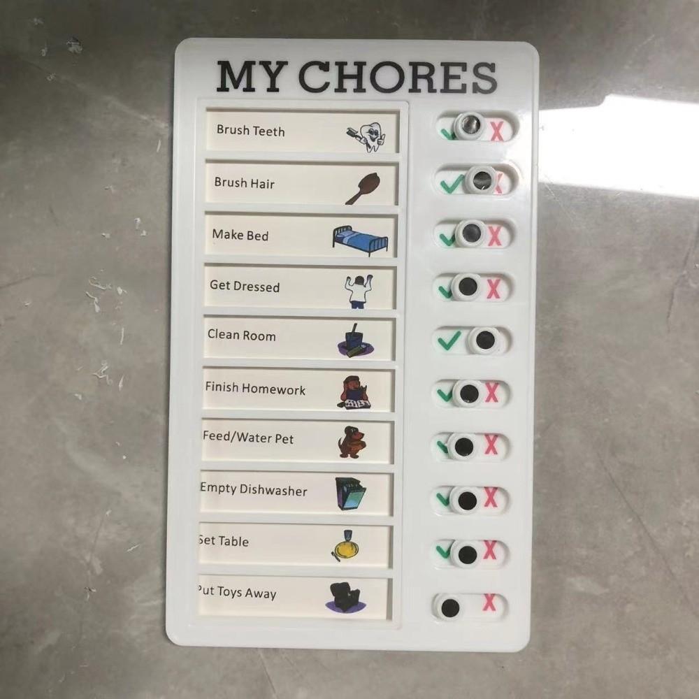 Plastic Chore Chart Reusable My Chores Checklist Board Task Tracker Planner Time Management