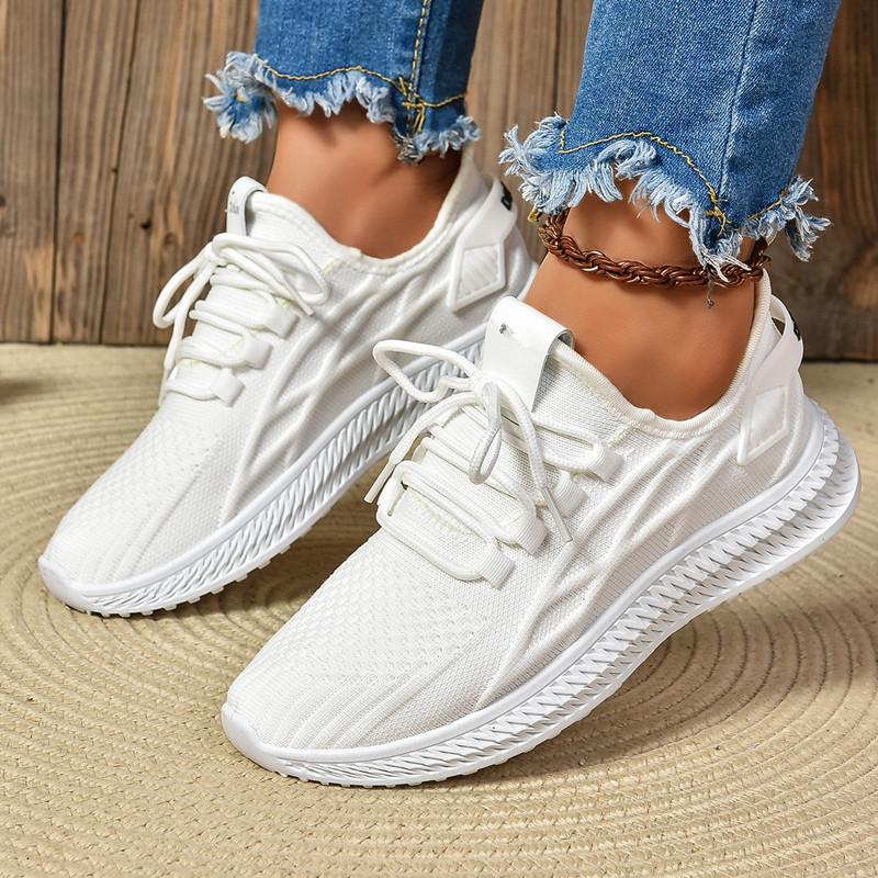 Весенняя и осенняя обувь больших размеров, удобная женская обувь и спортивная обувь, дышащая обувь Fly Woven