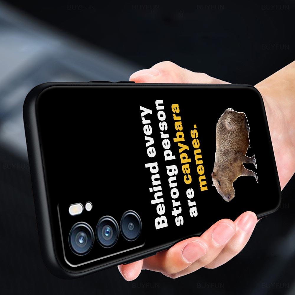Cute Cartoon Capybara Case For Oppo Find X6 Pro X5 A54 A53 A52 A9 2020 A15 A95 A17 A16 A76 A74 A57 Reno7 Reno6 Pro Plus 5G Cover