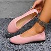 Fashion Round Toe Women Flats Comfortable Knit Ballet Flat Shoes Casual Slip On Shallow Shoes Office Boat Shoes Trend Plus Size Loafers
