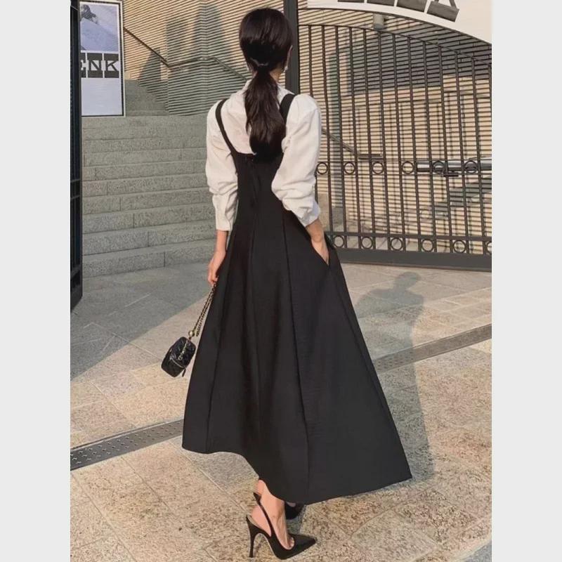 Элегантное женское облегающее платье-жилет в стиле Хепберн - корейская мода