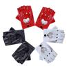 Кожаные перчатки Luvas Guantes Mujer Для женщин Девушек Многоцветные Красные Черные Белые Любящие Однотонные Варежки-сердечки