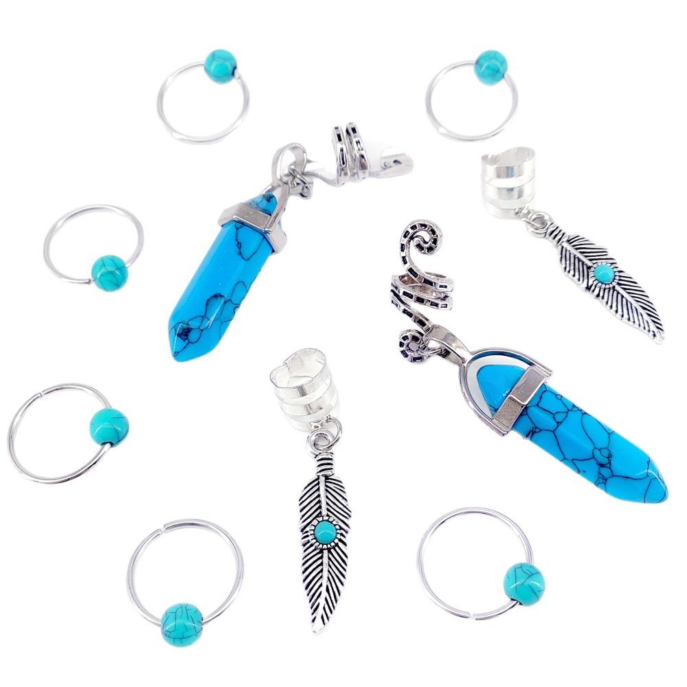 10pcs Dread Locks Dreadlocks Beads Hair Braiding Hair Braid Tubes Hollow Out Hair Ring for Braids