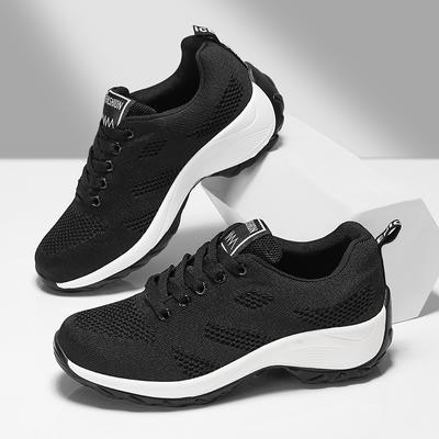 2024 женские повседневные кроссовки для бега на открытом воздухе, противоскользящие модные летние кроссовки на платформе со шнуровкой, дышащая сетчатая прогулочная вулканизированная обувь