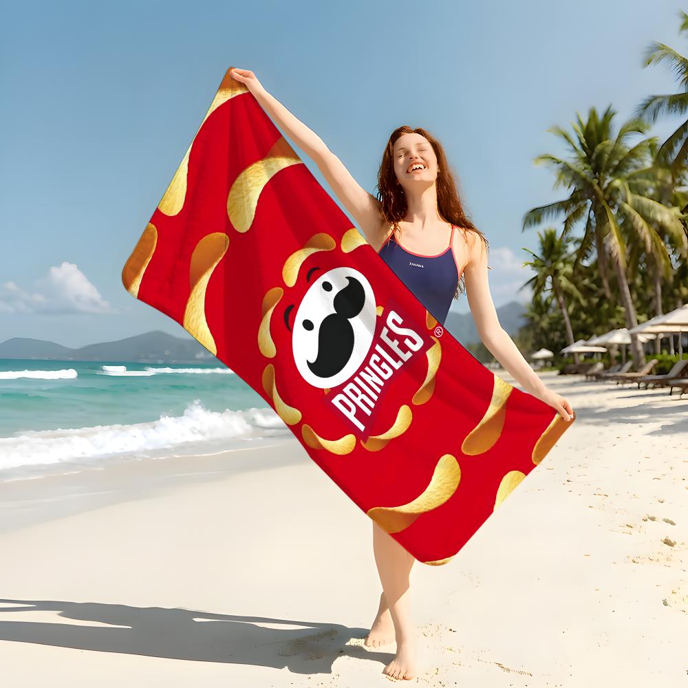 Еда P-Pringles Полотенце Пляжное одеяло Полотенце Для путешествий Тренажерного зала Душа Роскошное Легкое Кемпинг Бассейн горячий