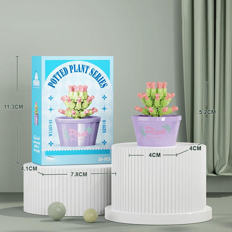 Букет Вечных Цветов Бонсай Комнатное Растение Модель Микро Строительные Блоки Украшение для Дома Головоломка Игрушки Детские Подарки на День Рождения Рождество