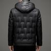 90 Suede Down Jacket Мужская кожаная куртка со съемным капюшоном для папы среднего возраста, зимняя утолщенная теплая куртка