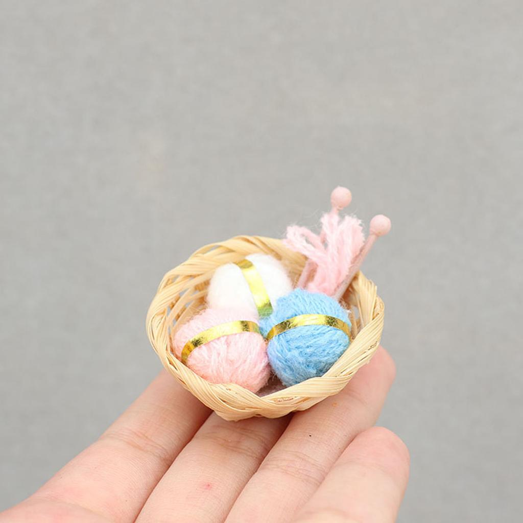 Миниатюрный кукольный домик в масштабе 1/12, наборы швейных инструментов с корзиной для пряжи и швейной коробкой для создания реалистичной модельной сцены