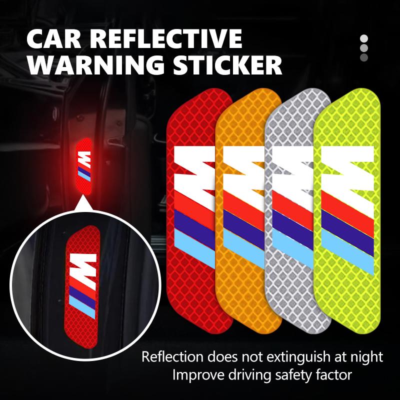 UWGK8 Car Door Sticker Safety Opening Warning Reflector Tape Decal For BMW M F10 F20 F30 F40 F15 F25 F26 F31 F49 E62 E83 E84