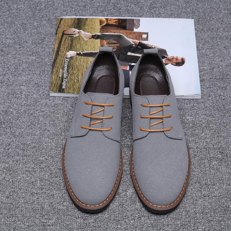 High Quality Suede Leather Soft Shoes Men Loafers Oxfords Casual Male Formal Shoes Spring Lace-Up Style Men's Shoes Uik89