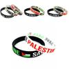 Уникальный силиконовый браслет-браслет Free Palestine, привлекающий внимание, в черно-белом цвете
