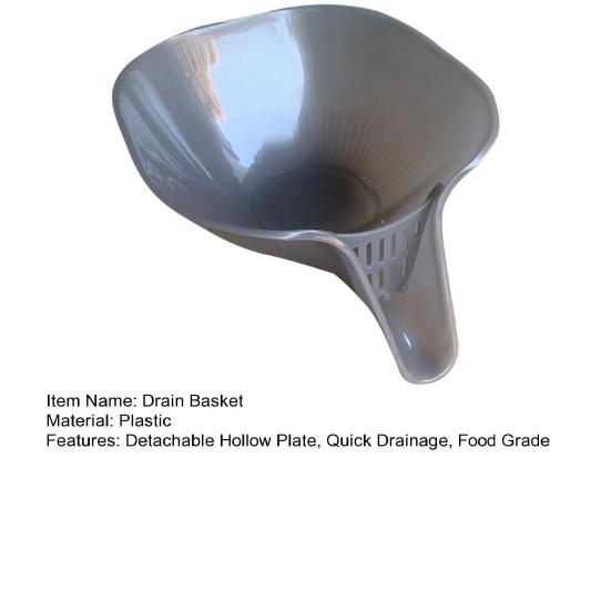 Кухонная сливная корзина Съемная полая пластина Быстрый дренаж Гладкий пищевой сорт Фрукты Овощной салат Дуршлаг для мытья посуды Фильтр для хранения Инструмент для очистки