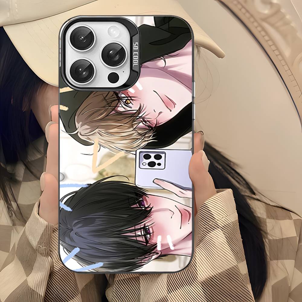 Чехол Negative Romance Bl для iPhone 17 12 11 13 14 15 16 Pro Max Plus Серебристый