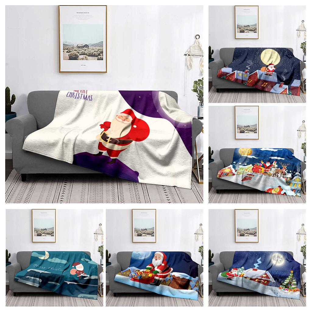 Home Decoration Plush Throw Sofa Blanket Bedspread Bed Fluffy Soft Blankets Decor Plaid Modern Halloween Merry Christmas Winter
