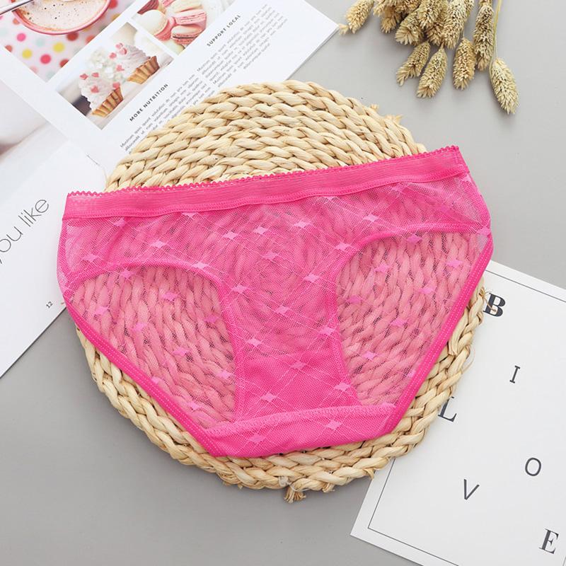 Sexy Net Yarn Panties Women Low Waist Transparent Briefs K142