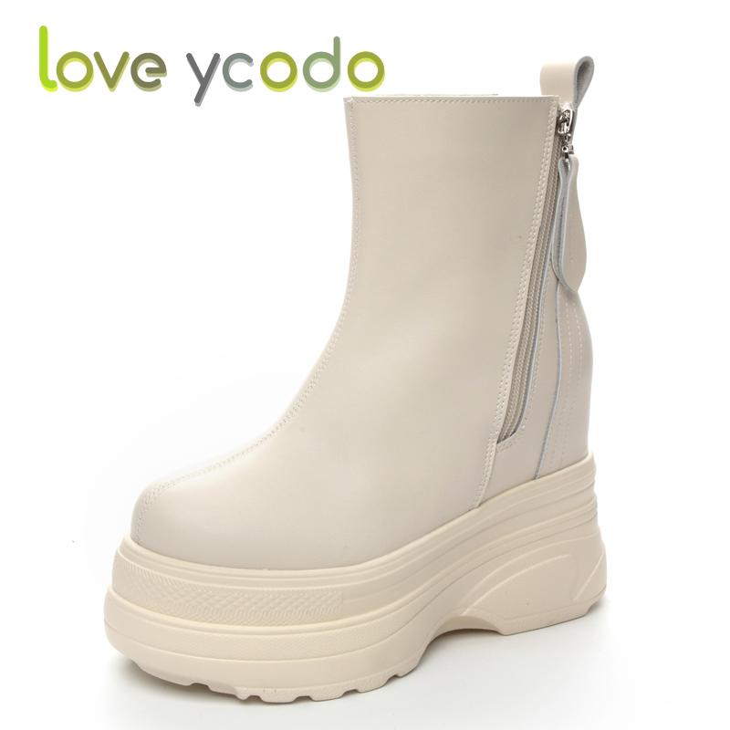 Женские ботинки-бустеры из натуральной кожи, женские удобные и дышащие повседневные кожаные ботинки