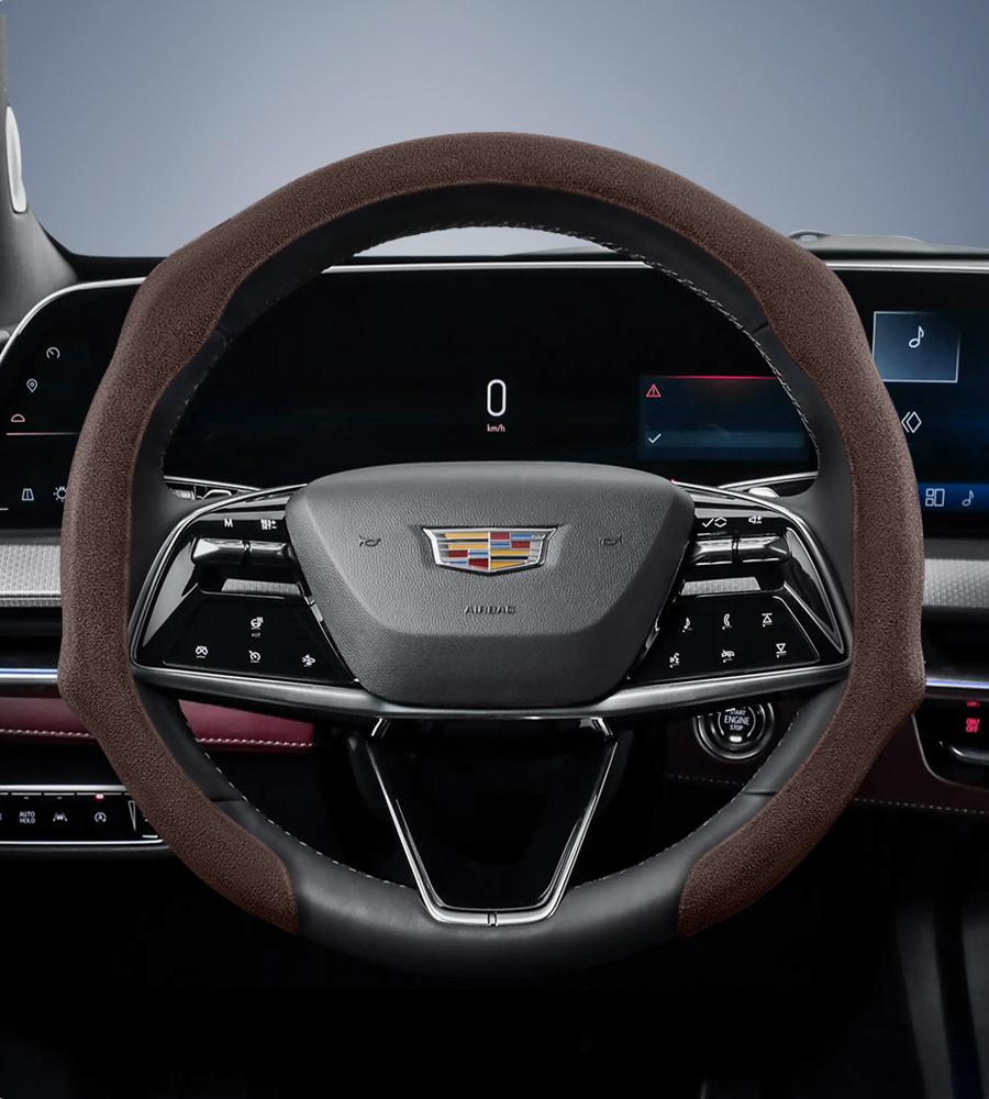 Suitable for Cadillac Premium Suede Snap-On Steering Wheel Cover Anti-Slip Durable Car Accessories Cts 2013 Ct4 Carbon Interior Ct5 Xt5 Xt4 Xt6 Escala