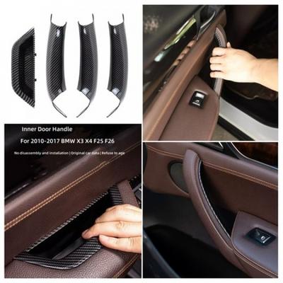 Комплект накладок на ручки и панель внутренней двери из карбона для BMW F25 F26 X3 X4 4 шт.