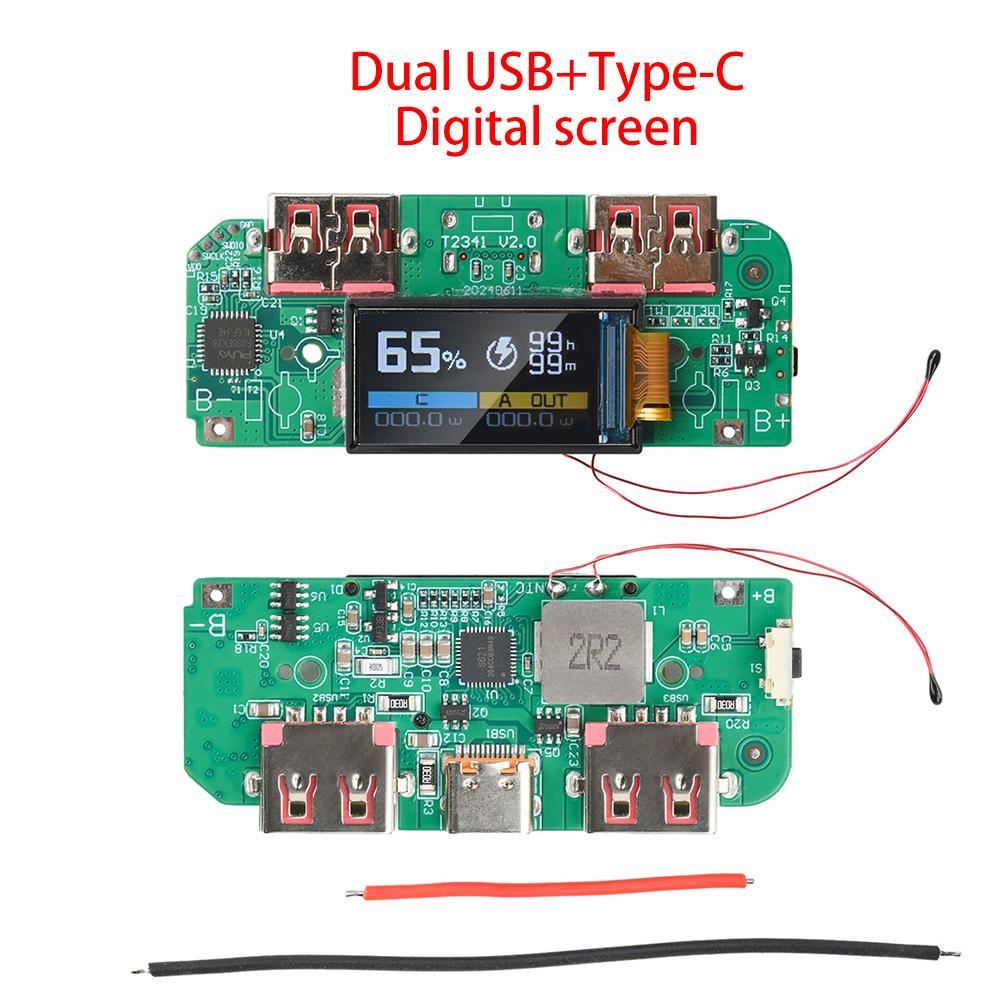 Модуль быстрой зарядки PD45W для DIY Power Bank, зарядное устройство для литиевых аккумуляторов 3,7 В PD QC VOOC, плата с защитой схемы и светодиодным дисплеем
