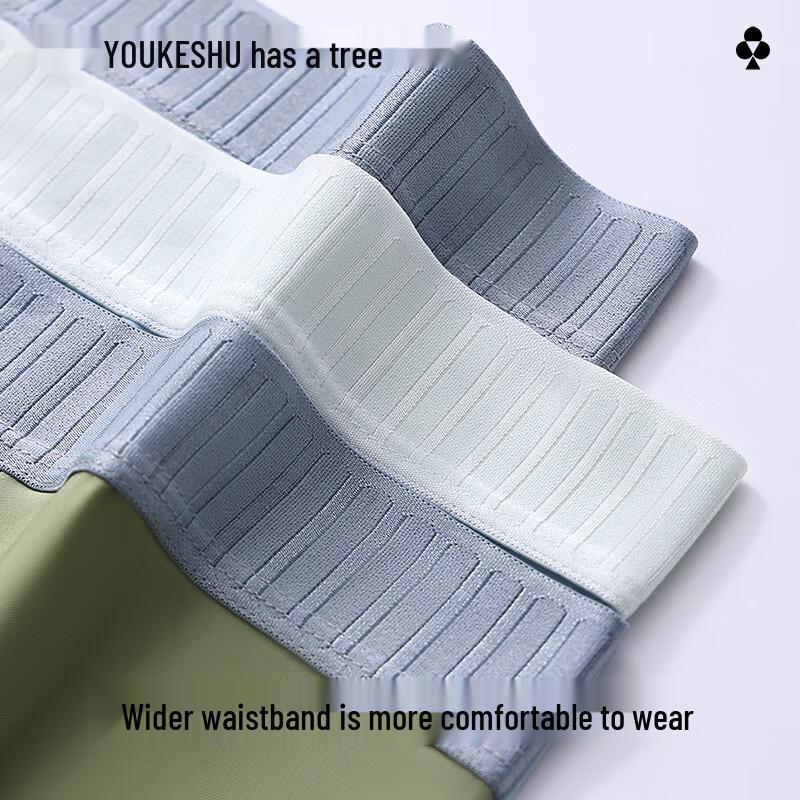 Youkeshu Men's Ice Silk Antibacterial Boxer Briefs