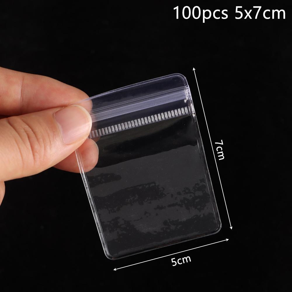 100Pcs PVC Plastic Self Sealing Bag Transparent Jewelry Bag Zip Lock Bags  Necklace Bracelet Ring