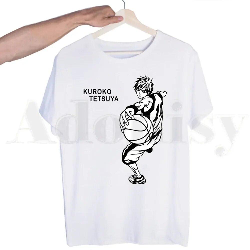 Баскетбольная горячая японская футболка Kuroko No Basket с аниме для унисекс, топы унисекс с короткими рукавами, футболка унисекс, белая футболка, женские футболки