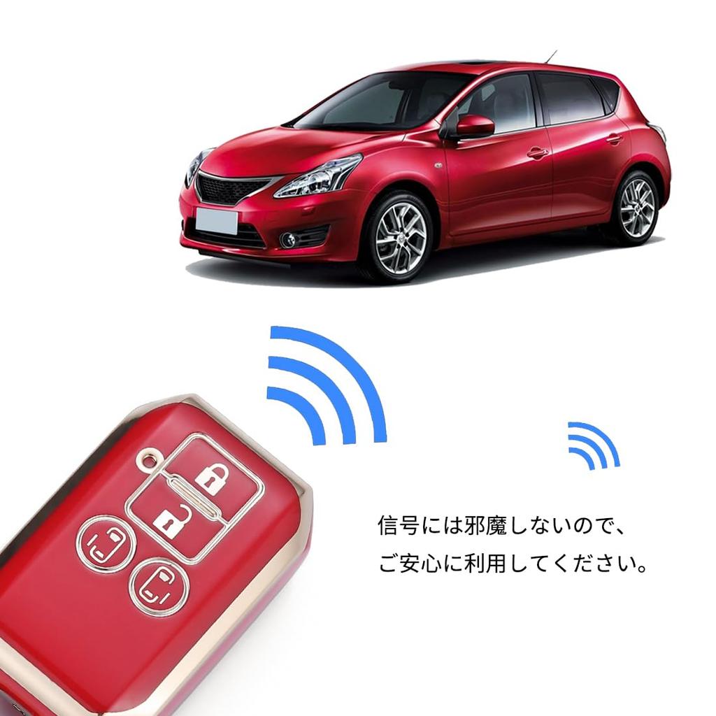 Kinotaka TPU Key Cover for Suzuki New Spacia New Jimny 64 Delica and Both Side Sliding Custom Design Holder, 4-Button, Vehicles, Custom, Series, D2,