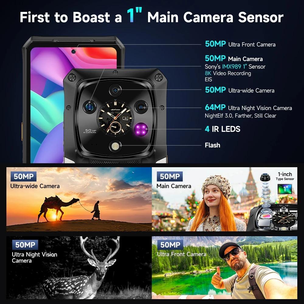 Ulefone Armor 28 Pro 5G AI Защищенный Телефон 512 ГБ ПЗУ 120 Вт MTK Dimensity 7300 10600 мАч 6,67” AMOLED 64 МП Смартфон