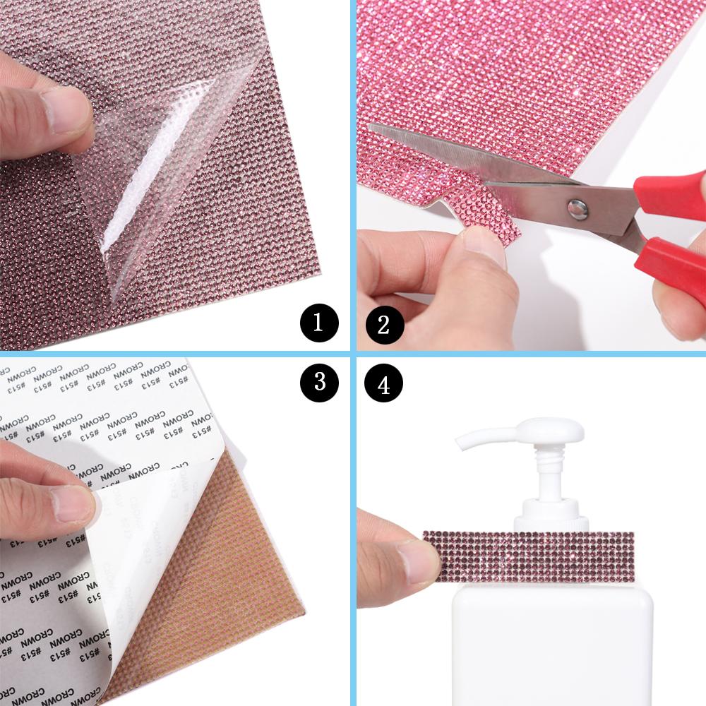 Car Decoration Home Decor Gifts Rhinestone Sheet Crystal Sticker Bling Paster Glitter Trim Applique