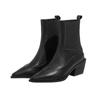 Fashion Sexy Pointed Toe High Heels Ankle Snow Boots Fad Chelsea Leather Shoes Winter 2025 Trend Office Chunky Shoes Goth Botas Mujer