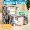 Visible Large Capacity Storage Box Portable Household Clothes Organizer with Handles Foldable Dustproof Quilt Zipper Container