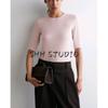 CS Autumn New Women clothes French style Simple Style Slim Version round Neck Fleece Blended T-shirt Top 1292679