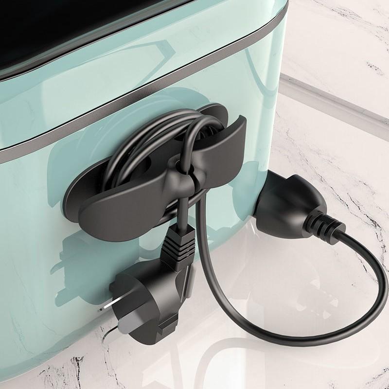 3Pcs Desktop Cable Organizer Wall Mounted Data Cable Holder Multifunction Silicone Cable Winder For Cables Plugs Kitchen Power Cords