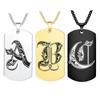 Capital Letters A-Z Initial Stamp Custom ID Name Team Name Charm Necklaces Men Women Jewelry Gifts for Couple Firdends Family Workmates and Kids